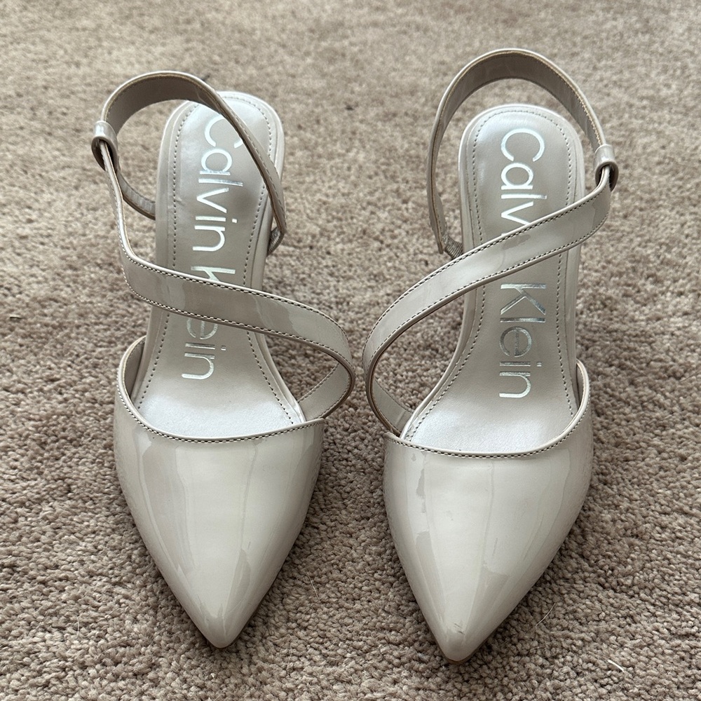 Calvin Klein Women's Beige Strappy Heels